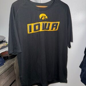 Hanes Black and Gold Iowa Men's Tee